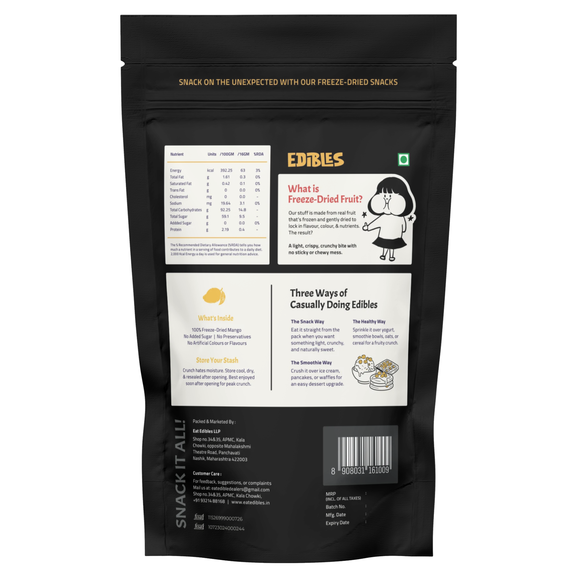 Edibles Mango Stash - Freeze Dried Snacks
