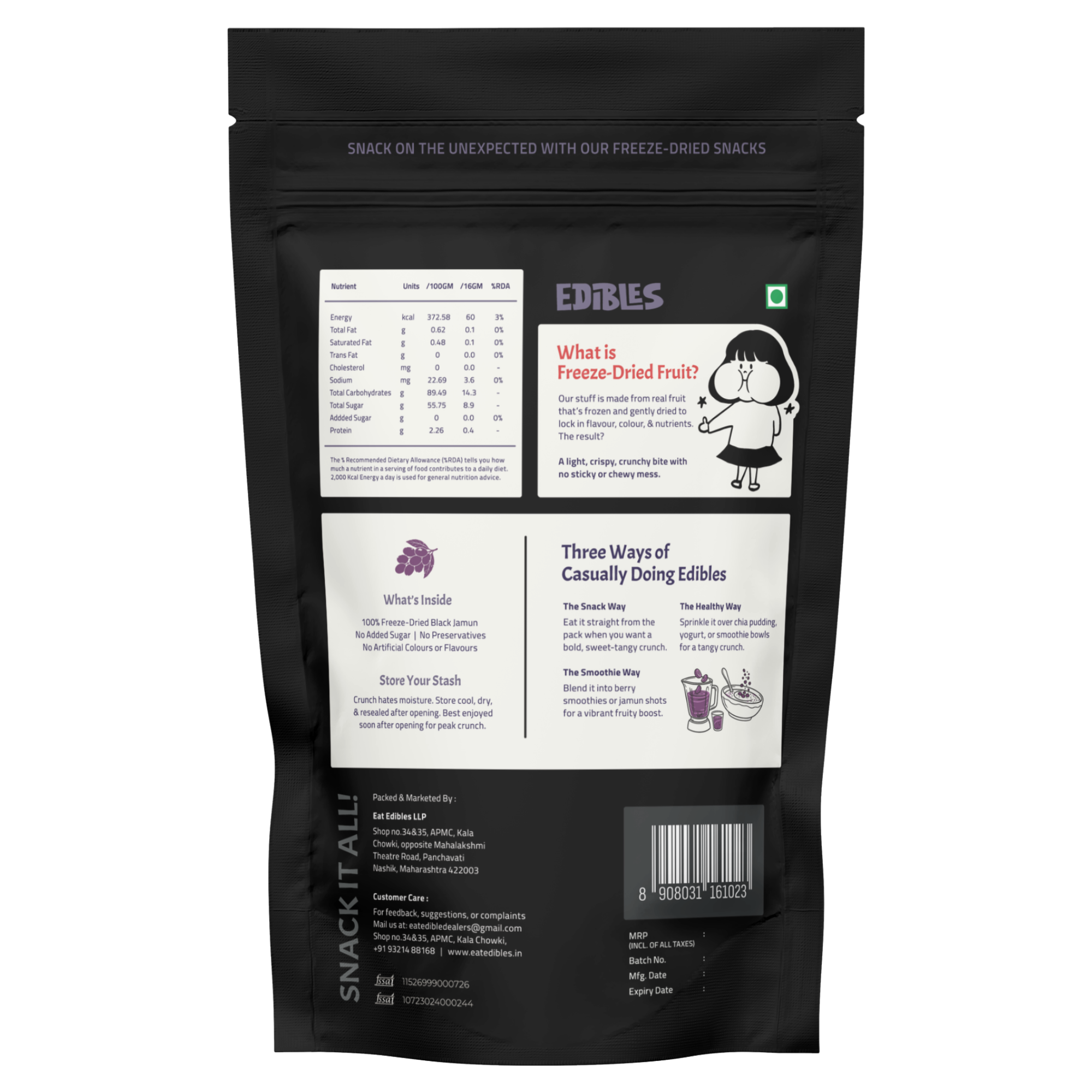 Edibles Jamun Stash - Freeze Dried Snacks