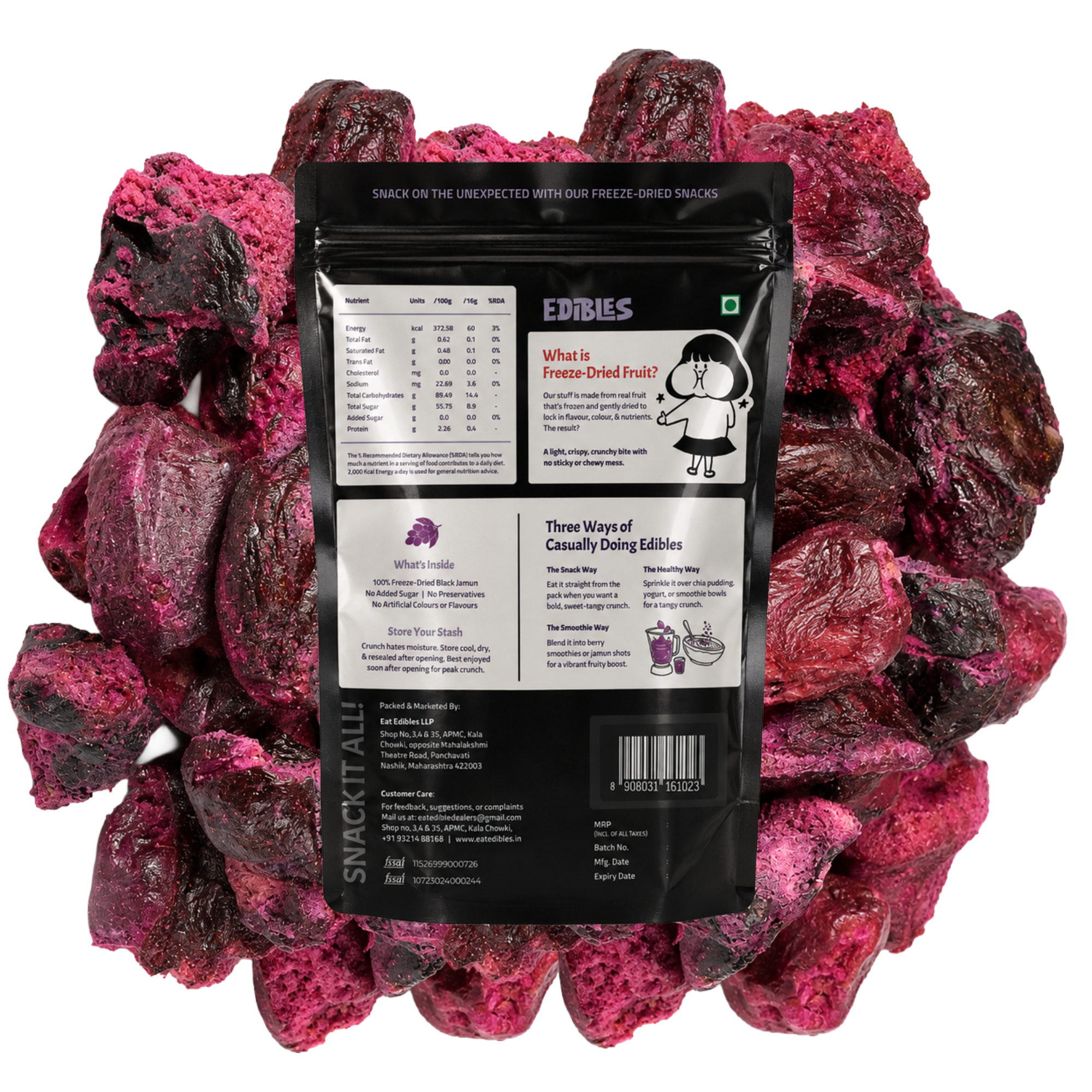 BOX OF 3 Freeze Dried Jamun Stash
