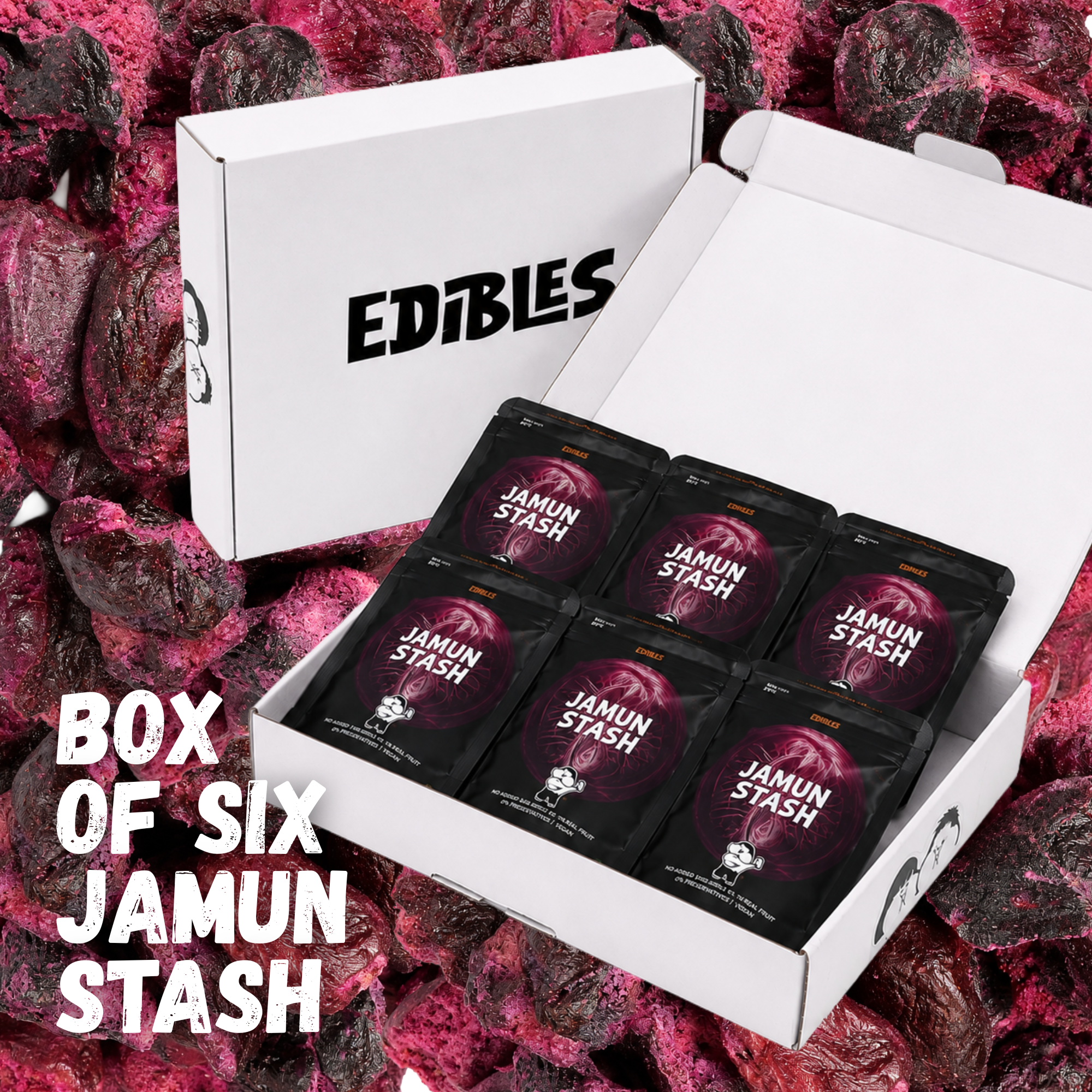 Box of 6 Freeze Dried Jamun Stash